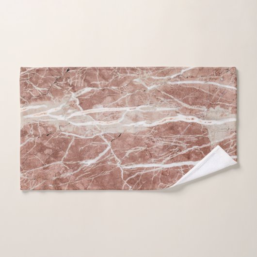 Elegant diep Roos en wit marmer Bad Handdoek (Handdoek)