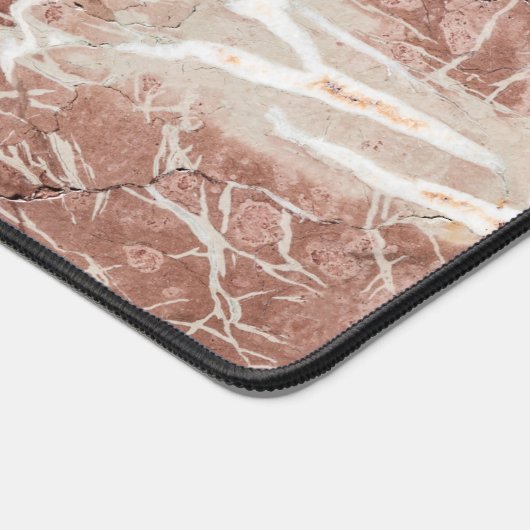 Elegant diep Roos en wit marmer Bureaumat (Hoek)