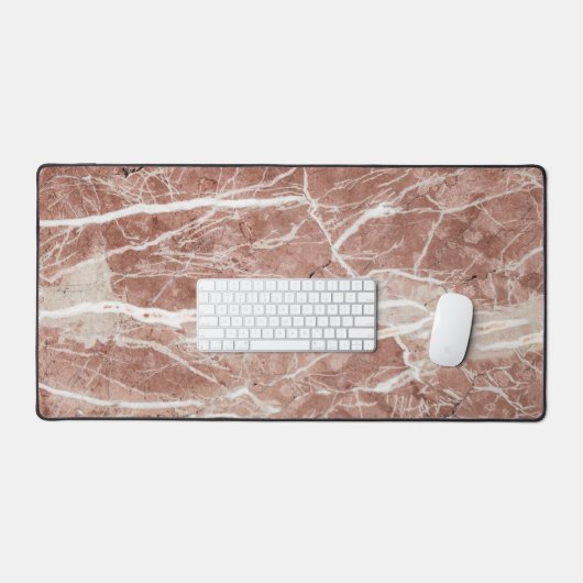 Elegant diep Roos en wit marmer Bureaumat (Keyboard & Muis)