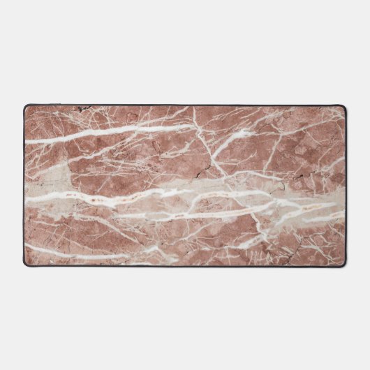 Elegant diep Roos en wit marmer Bureaumat (Voorkant)