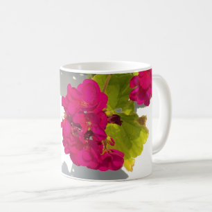Elegant Diep roze bloemig Roze Geranium Koffiemok