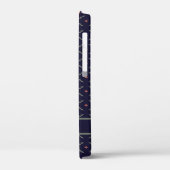 Elegant diepblauw patroon Case-Mate iPhone case (Achterkant / Links)