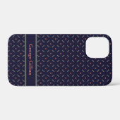 Elegant diepblauw patroon Case-Mate iPhone case (Achterkant (horizontaal))