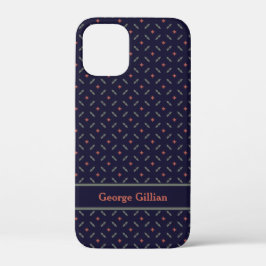 Elegant diepblauw patroon Case-Mate iPhone case