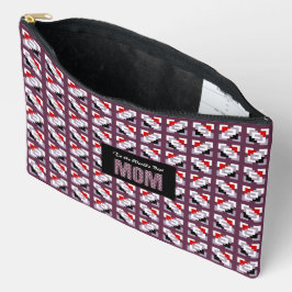 Elegant diepe pruim en rood geometrisch patroon etui