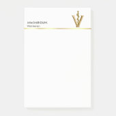 Elegant Diergeneeskunde Gold V Asclepius Vet Post-it® Notes (Voorkant)