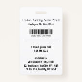 Elegant Diergeneeskunde Gold V Vet | Foto-ID Badge (Achterkant)