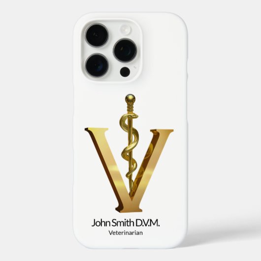 Elegant Diergeneeskunde Vet Asclepius Gold V Case-Mate iPhone Case (Achterkant)
