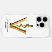 Elegant Diergeneeskunde Vet Asclepius Gold V Case-Mate iPhone Case (Achterkant (horizontaal))