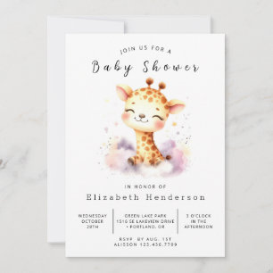 Elegant digitaal Giraffe Baby shower Kaart