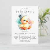 Elegant Digital Duck Baby shower Kaart (Staand voorkant)