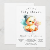 Elegant Digital Duck Baby shower Kaart (Voorkant / Achterkant)