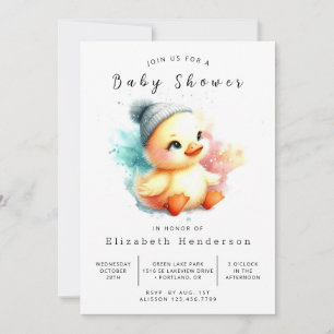 Elegant Digital Duck Baby shower Kaart