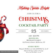 Elegant digital holiday cocktails party invitation kaart