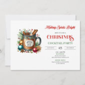 Elegant digital holiday cocktails party invitation kaart (Voorkant)