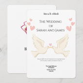 Elegant Digital Wedding Invitations | Modern, Flor Kaart (Voorkant / Achterkant)