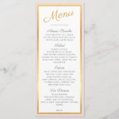 ELEGANT DINER MENU modern bruiloft goud bord roze (Voorkant)