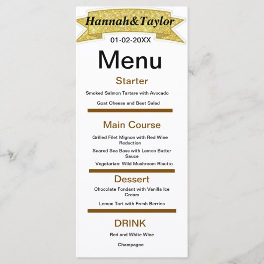 Elegant diner party menu sjabloon (Voorkant)