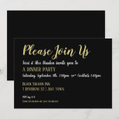 Elegant diner party receptie evenement uitnodiging (Voorkant / Achterkant)