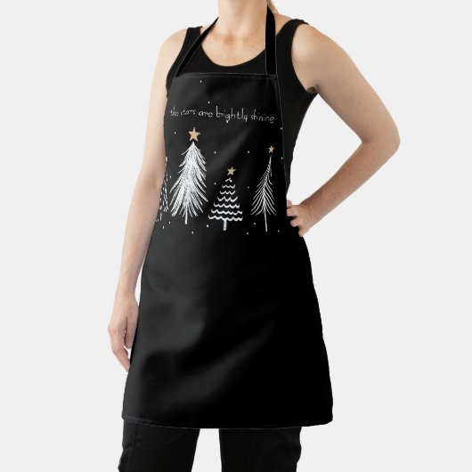 Elegant dineren, Kerstmis zwart en wit Schort (Insitu)