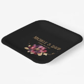 Elegant dineren op Black Gold Bourgogne Square Papieren Bordje (Gebogen)