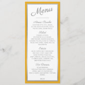 ELEGANT DINERMENU modern ontvangst mosterdgrijs Menu (Voorkant)