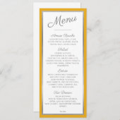 ELEGANT DINERMENU modern ontvangst mosterdgrijs Menu (Voorkant / Achterkant)