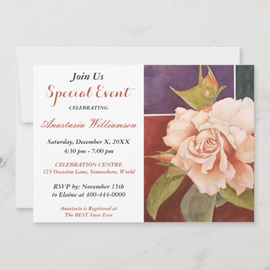 ELEGANT DINNER PARTY EVENT INVITE KAART (Voorkant)