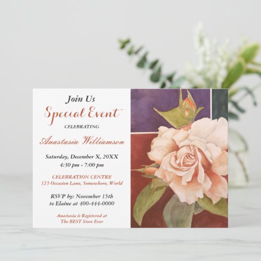 ELEGANT DINNER PARTY EVENT INVITE KAART (Staand voorkant)