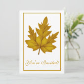 Elegant Dinner Party Invitation Autumn Leaf 2 Kaart (Staand voorkant)