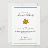 Elegant Dinner Party Invitation Autumn Leaf 2 Kaart (Achterkant)