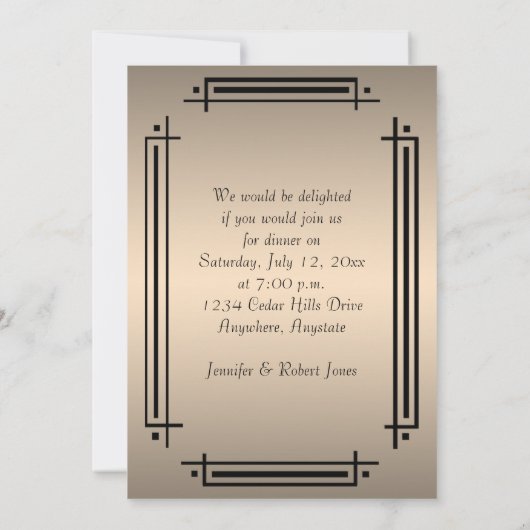 Elegant Dinner Party Kaart (Achterkant)