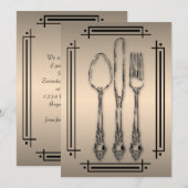 Elegant Dinner Party Kaart (Voorkant / Achterkant)