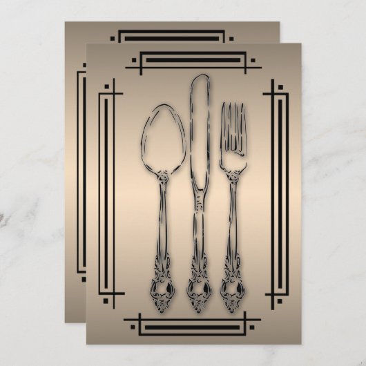 Elegant Dinner Party Kaart (Voorkant / Achterkant)