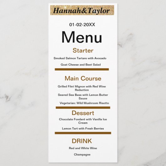 Elegant dinner party menu template (Voorkant)