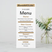 Elegant dinner party menu template (Staand voorkant)