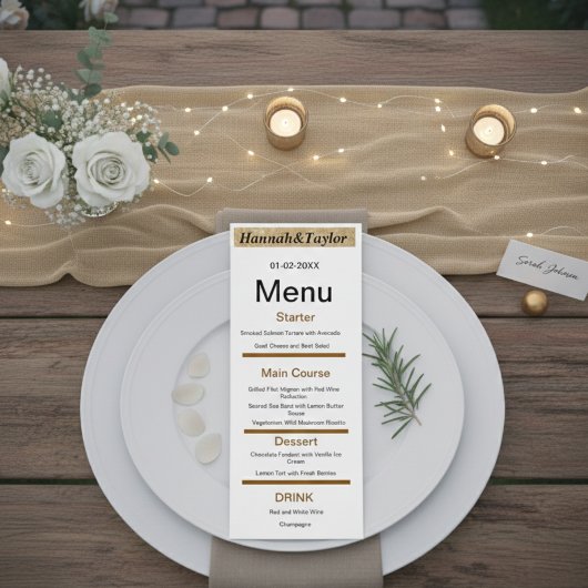 Elegant dinner party menu template