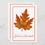 Elegant Dinner Party Uitnodiging Herfst Blad 5 (Voorkant / Achterkant)