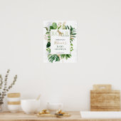 Elegant Dinosaur Baby shower WelkomstPoster Poster (Keuken)