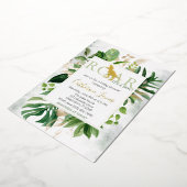 Elegant Dinosaur Boy Baby shower Invitation Folie Uitnodiging (Gedraaid)