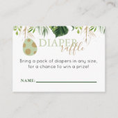 Elegant Dinosaur Diaper Raffle Invitation Insert Informatiekaartje (Voorkant)