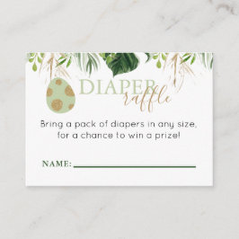 Elegant Dinosaur Diaper Raffle Invitation Insert Informatiekaartje