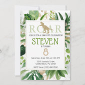 Elegant Dinosaur Green en Gold Birthday Kaart (Voorkant)