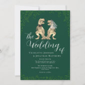 Elegant Dinosaur Green Wedding QR Code Kaart (Voorkant)