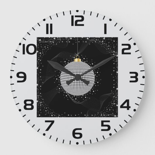 Elegant Disco Ball Christmas Ornament Grote Klok (Voorkant)