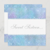 ELEGANT DISCO GLITTER SWEET 16 KAART (Voorkant / Achterkant)