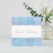 ELEGANT DISCO GLITTER SWEET 16 KAART (Staand voorkant)