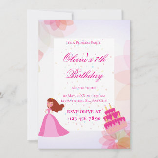 Elegant Disney princess birthday Kaart