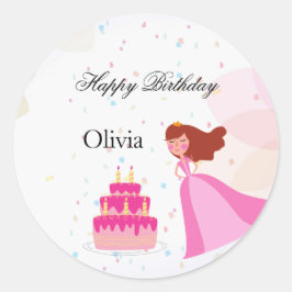 Elegant Disney princess birthday Ronde Sticker