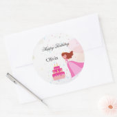 Elegant Disney princess birthday Ronde Sticker (Envelop)